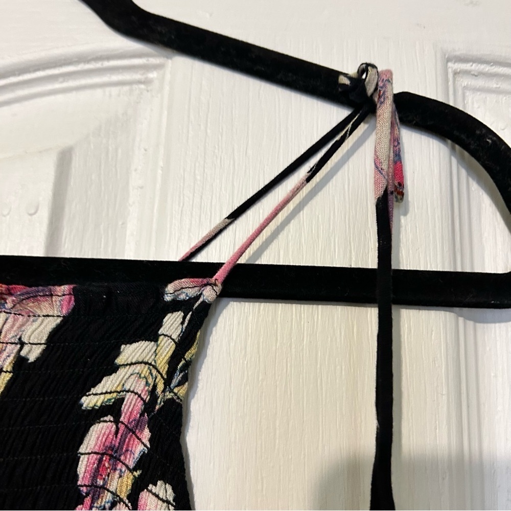 Free People Garden Party Maxi Dress Black Pink Floral xs - Picture 11 of 13